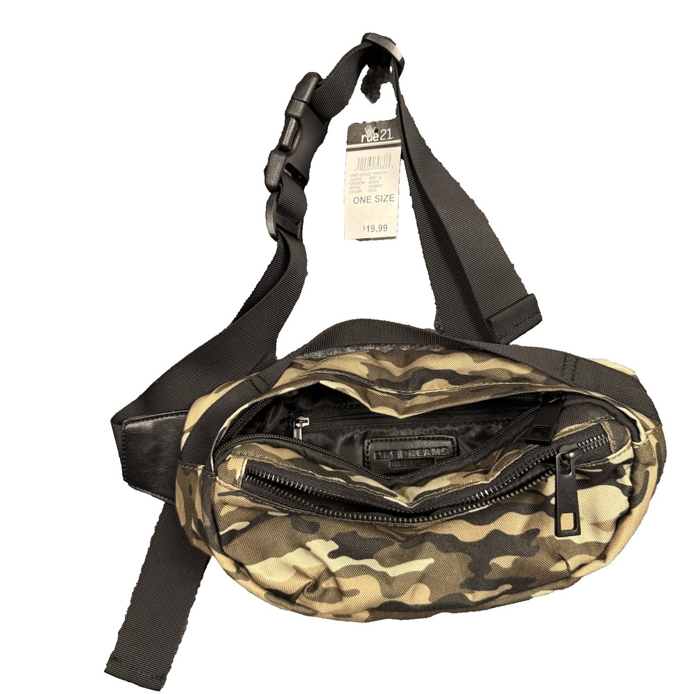 Like Dreams Camo Unisex Three Pocket Fanny Pack NWT Adjustable Waist Strap